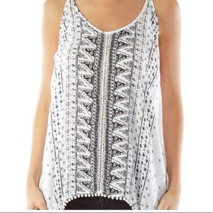 Tribal print open bank tank top
